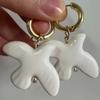Metal Necklace White Peace Dove Earrings New Pendant  for Women