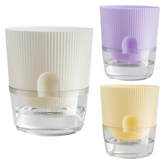 Self Watering Plant Pot Orchid Planter with Wick Ropes Flower Pot with Drainage Holes Transparent Water Reservoir for Indoor Plants Home Office Decor