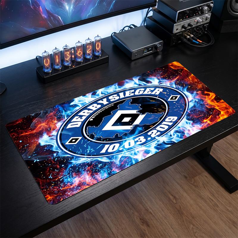 Tapis de Souris XXL Hamburger SV Football, Tapis de Bureau Étendu Antidérapant pour Gaming, Bureau, Maison