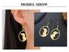 Cazador Stainless Steel Sitting Dog Oval Pendant Women's Earrings 2026 Jewelry Hanging Earrings Valentine Gifts for New