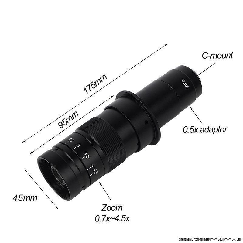 Adjustable Electron Microscope Lens Set: 130X, 150X, 180X Long Working Distance & Zoom Lenses