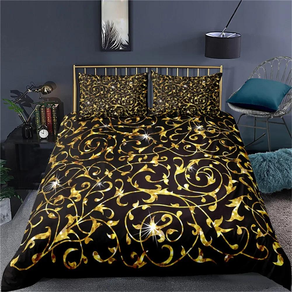 23pcs Bedding Set Luxury Duvet Cover Set Home Decor Bed Set Golden Duvet Cover  Comforter Cover with Pillowcase Full Queen Size
