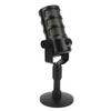 USB PC Microphone Clear Sound Pickup Adjustable Volume HIFI Condenser Mic with Mute Colorful Light F