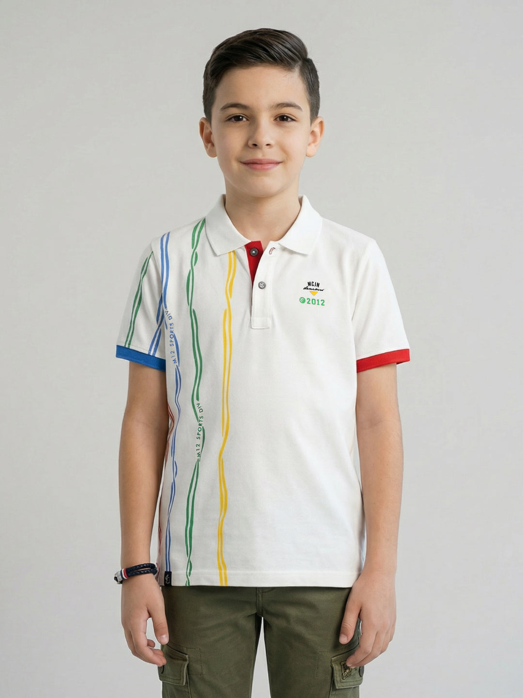 Monte Carlo Boy Regular Fit White Tshirt 4-5 Years белый