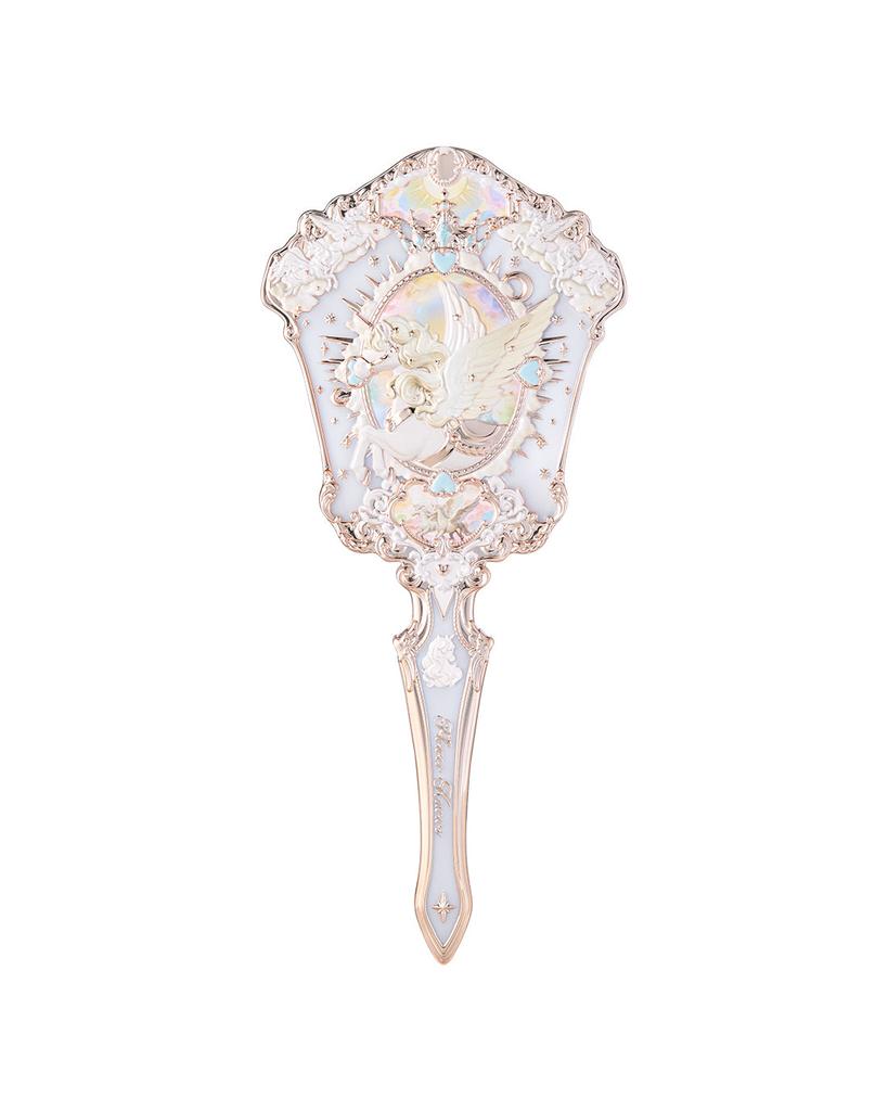 Flowerknows Specchio da Mano Portatile per Trucco Knight Unicorn Shell Pearl Collection Alta Bellezza