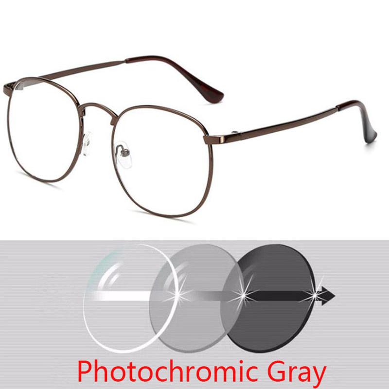 Diopter Sph 0 -0.5 -1 -1.5 -2 -2.5 -3 -3.5 -4 -4.5 Finished Myopia Glasses Oversize Metal Frame Prescription Glasses
