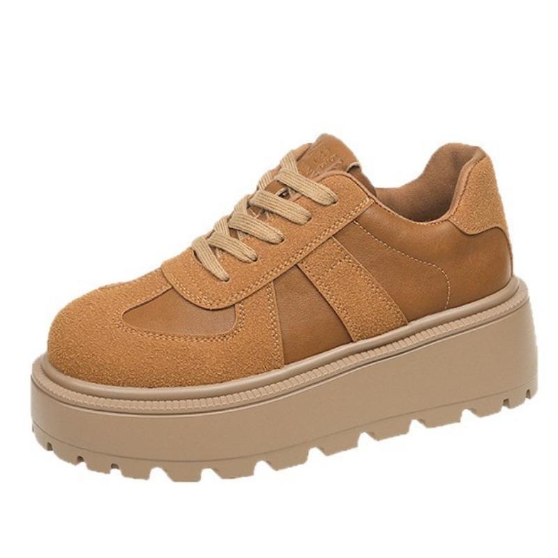 Muffin Platform Heightening Shoes Children's New Autumn and Winter Brown Retro Small Casual Board Shoes