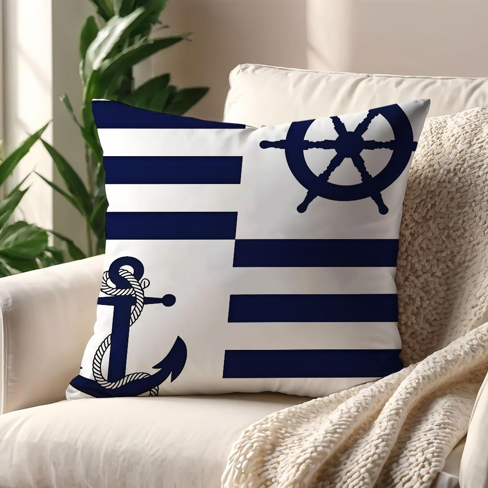 NNordic Dark Blue Nautical Collection cushion cover For Pillow Printing Sofa Decoration Home Car Room Office Nordic Simplicity