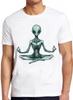 Alien Meditating Yoga Sketch Humorous Hilarious Witty Funny Music Gift Tee T Shirt 2224