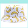 Cappello da Pescatore Double Face con Stampa di Banane e Protezione Solare per Streetwear e Abbigliamento Casual