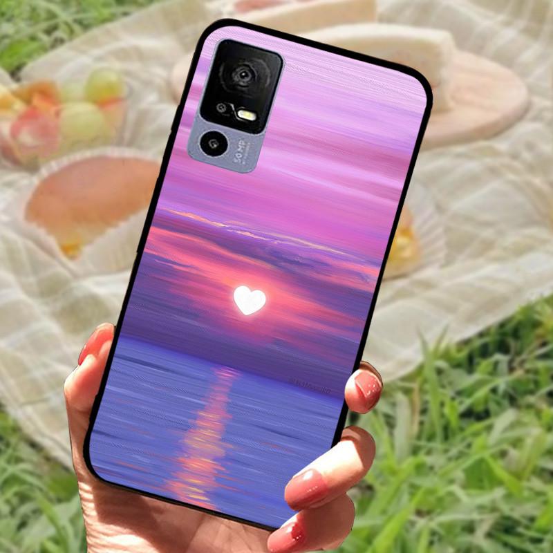 Weiche TPU-Handyhülle für TCL 40R 5G Stoßfeste Schwarze Schutzhülle Bumper für TCL 40 R 5G Schöne Modische Handy-Rückseite Fundas Coques