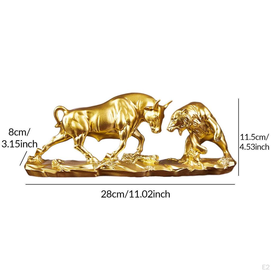 Festival Cornucopia Cattle Figurine Modern Feng Shui Art Ornament Treasure Basin Sculpture