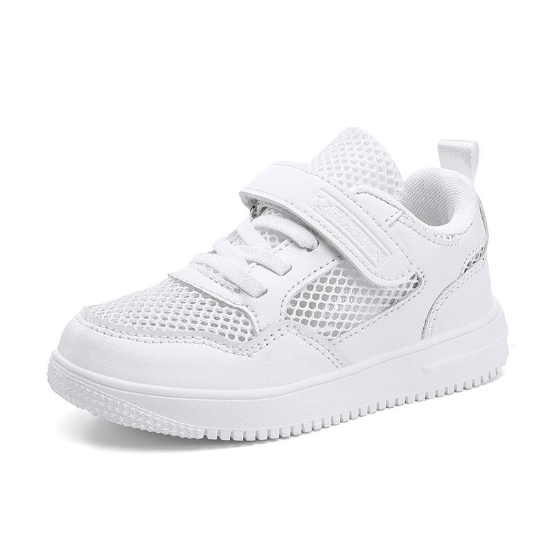 2025 new leather board shoes girls middle-aged and older children non-slip soft sole children's casual shoes boys white shoes spring and autumn
