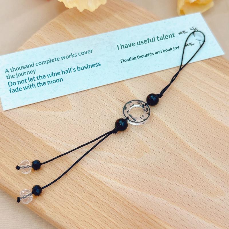 

Calligraphy Fan Ring Butterfly Style Retro Vintage Phone Link Decoration Bag Pendant For Daily Elegant Bag Hanging Accessories A2