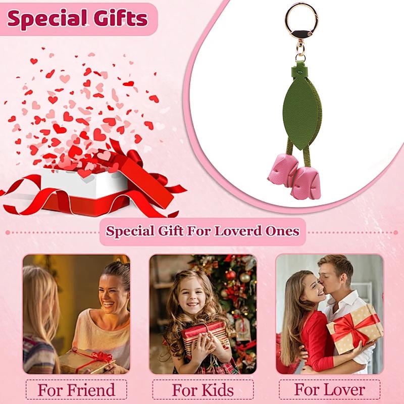 1PC Bag Pendants Fashion Floral Shape Clothing Accessories Keychains Bag Charms Tulip Shape High-End Multicolor