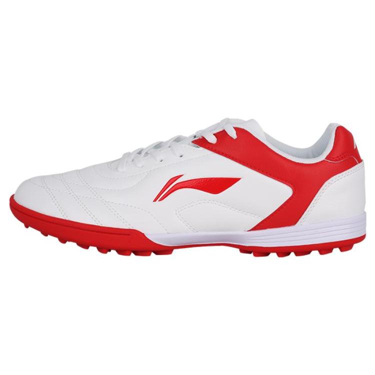 New LiNing Long Song Series TF Cushioning Anti Slip And Wear Resistant Soccer Shoes Men's White Red YSTT007-1
