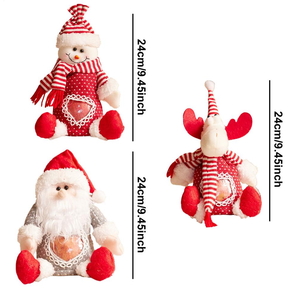 

Candy Bags For Christmas 3 Pieces Santa Snowman Elk Packaging Pouch Christmas Treat Pouch For Winter Holiday Food Snack Popcorn 19x24cm червоний