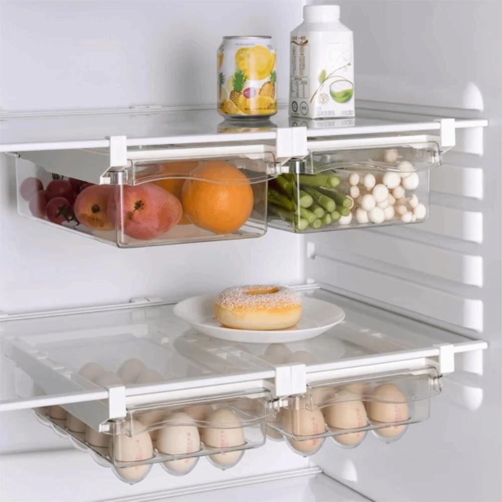 Transparent Food Storage Box Fresh Keeping Slide Drawer Style Box Rack  Kitchen Organizer