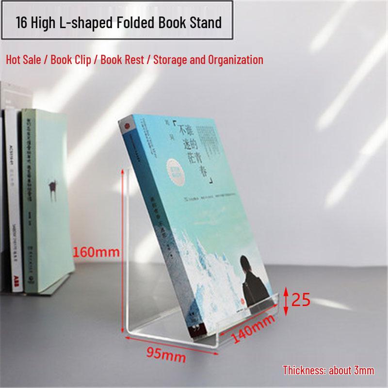 Acrylic Book Display Stand - Transparent Desktop Document Holder and Shelf
