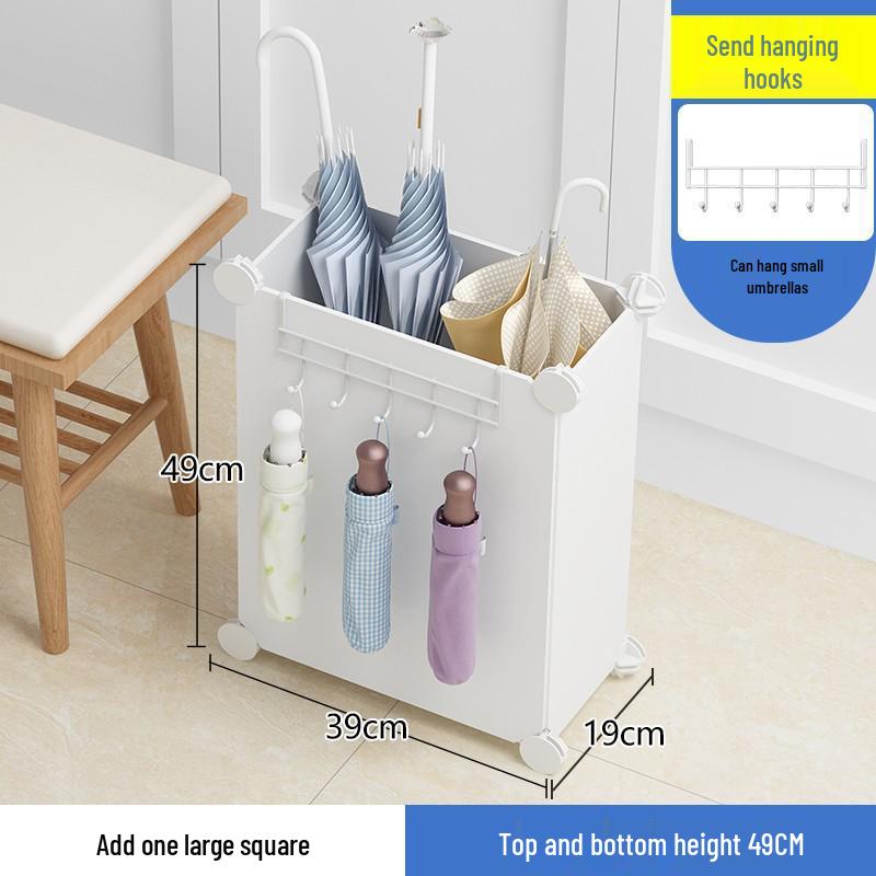 Compact Umbrella Storage Rack for Entryway – Draining Shelf & Hanging Umbrella Holder
