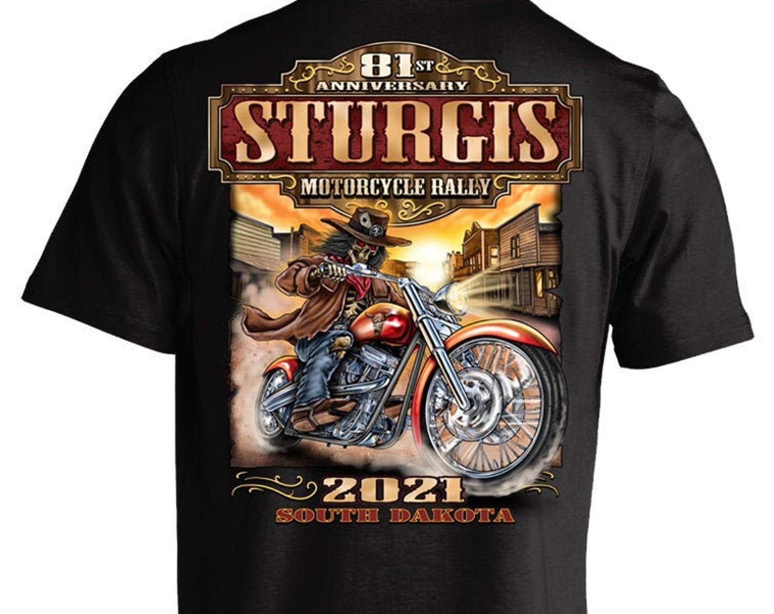 2021 Sturgis Motorcycle Rally 81st Anniversary Wild Bill T shirt (BACK PRINT) S
