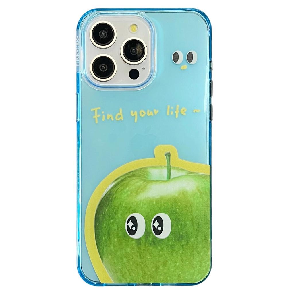 For iPhone 13 Pro Max Case Acrylic+TPU Phone Shell Fruit Emotion Pattern