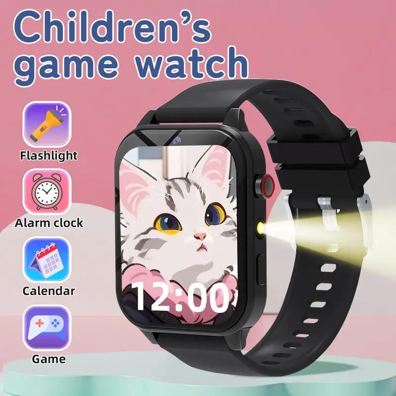 Kinderspiele Smartwatch 1,83'' HD Kamera Taschenlampe Schlafüberwachung Wecker 18 Spiele Smartwatch Kinder Jungen Mädchen Geschenke