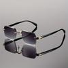 1 Set of Trendy New Boutique Fashion Glasses Women's Frameless Temperament Glasses Face Enhancing Small Fashionable