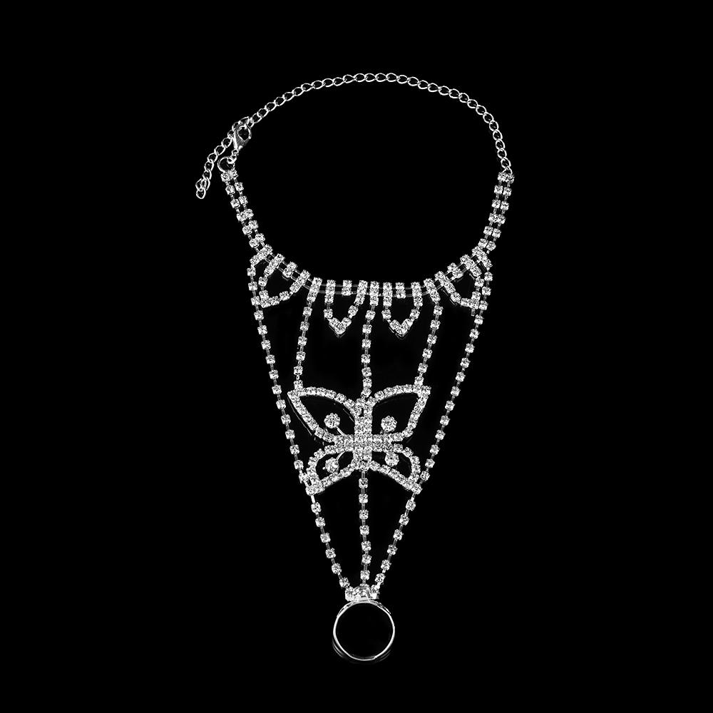 Fashion Crystal Sandals Jewelry Toe Ring Foot Chain Ankle Bracelet