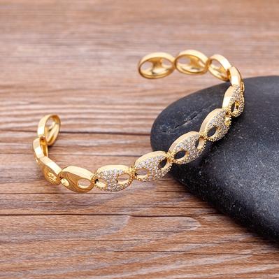 

High Quality Gold Color Pig Nose Shape Bangle For Women Punk Charm Bracelets & Bangles Luxury New Femme Party Birthday Jewelry