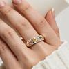 Buckle Titanium Steel Enamel Ring Hollowed-Out Ring Micro Paved Colorful Rhinestone Crystal Colorful Oil Drop Ring for Women