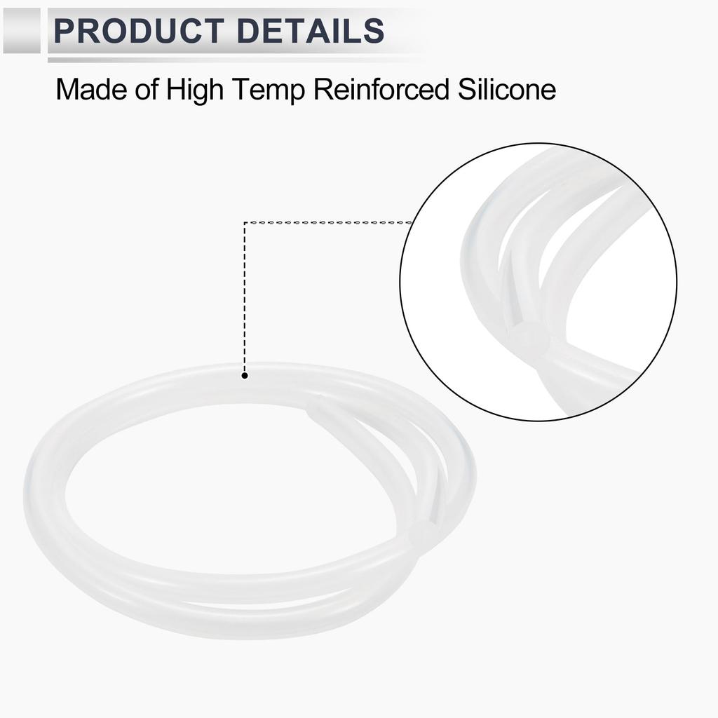 RATCHROLL 1 Pcs Silicone Vacuum Tube Hose High Temperature 3.3FT 3/16" 5mm ID 2.5mm