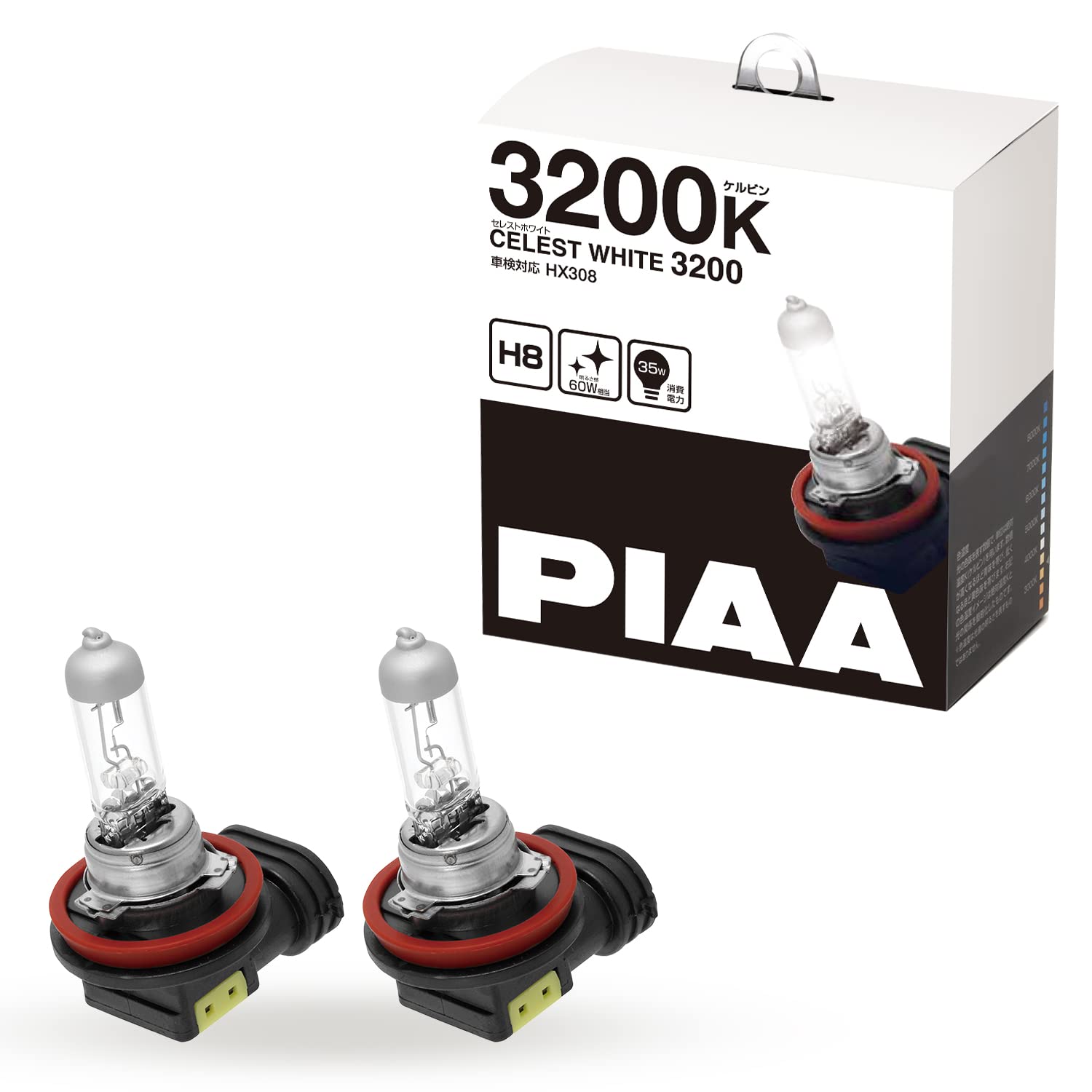 

PIAA HX308 Headlamp / Fog Lamp Halogen 3200K Celest White Series, 12 V, 35