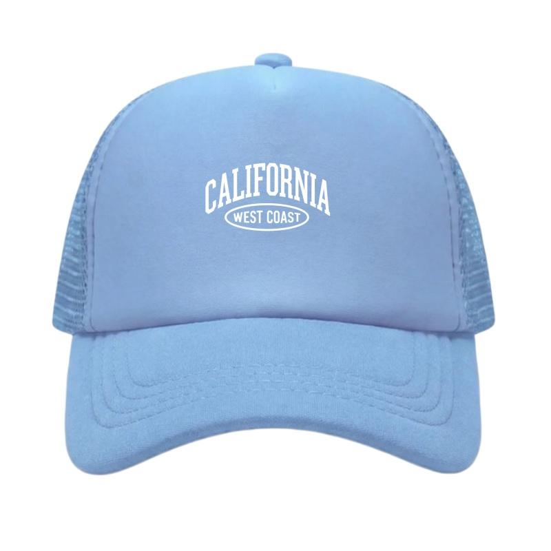 California Printed Adjustable Baseball Cap Classic Snapback Dad Hat Breathable Mesh Hat Golf Fishing Outdoor Sun Cap