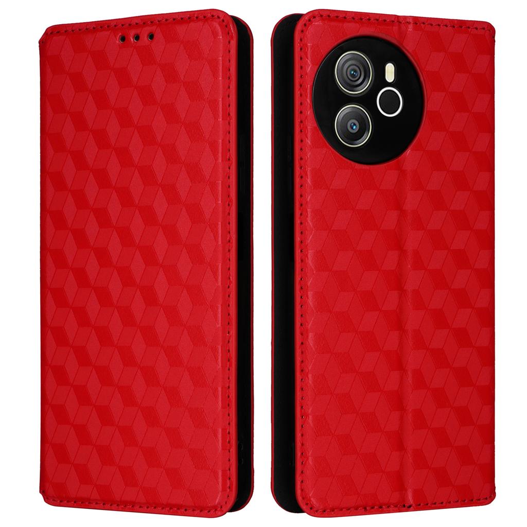 For Blackview Shark 8/Oscal Tiger 12 Leather Case Rhombus Wallet Stand Flip Phone Cover