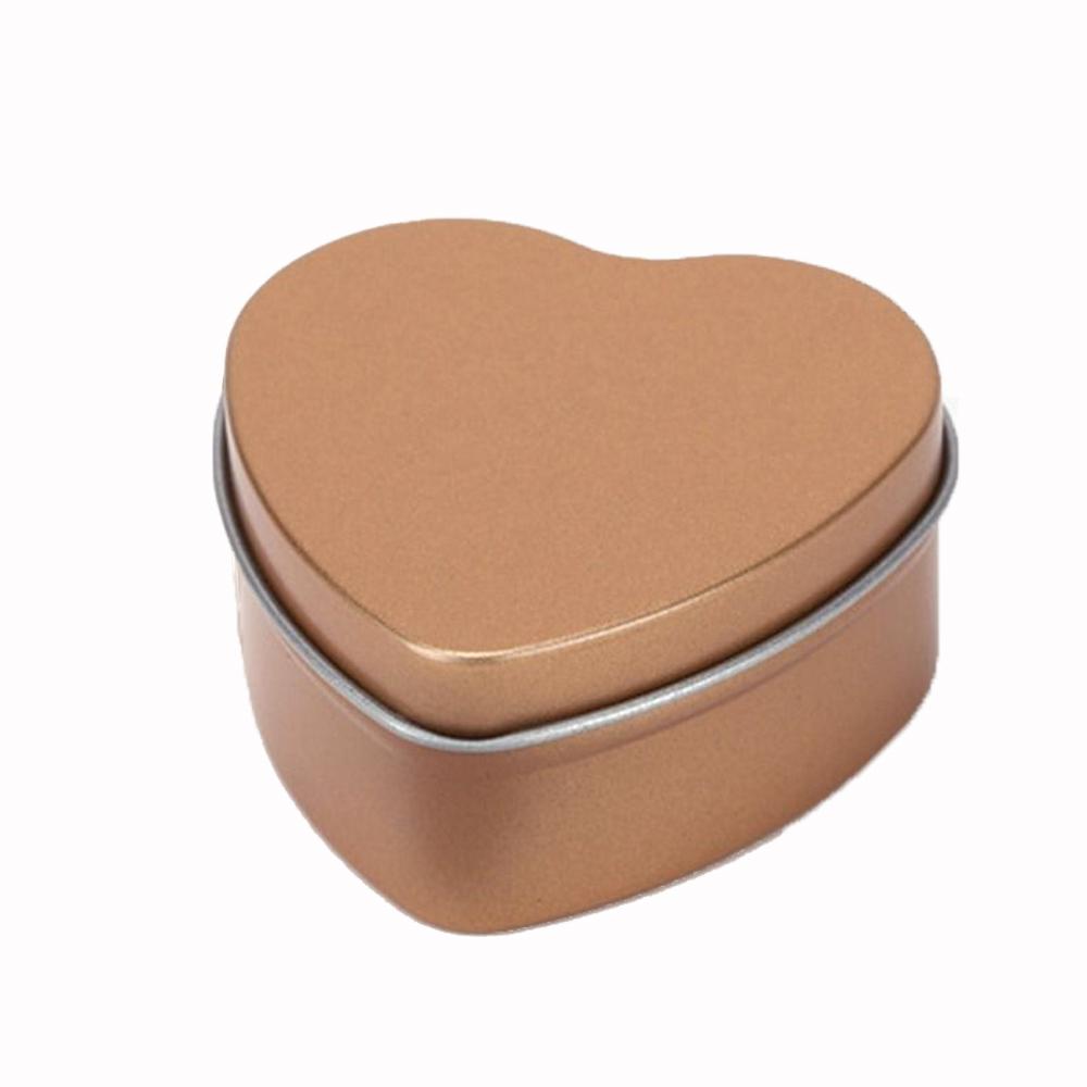 1 Pcs Heart Shape Metal Empty Mini Tin Box Tinplate Candy Pill Candle Tea Cases Bins Jar Containers Small Organizer Storage Box