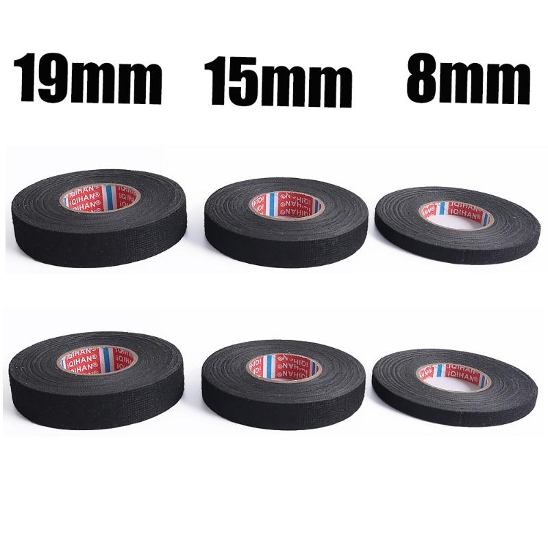 15M Car Flannel Tape Heat-resistant Flame Retardant Auto Wiring Harness Protection Cloth Tape Self-adhesive Anti-shock Car Tape
