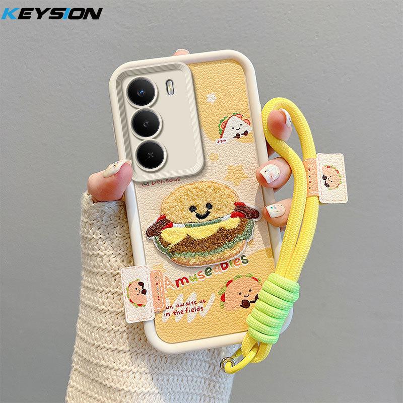 

KEYSION Мультяшный Милый Плюшевый Вышитый Чехол для Realme C71 со Шнурком Силиконовый Противоударный Чехол для Телефона для OPPO Realme C71 for Realme C71
