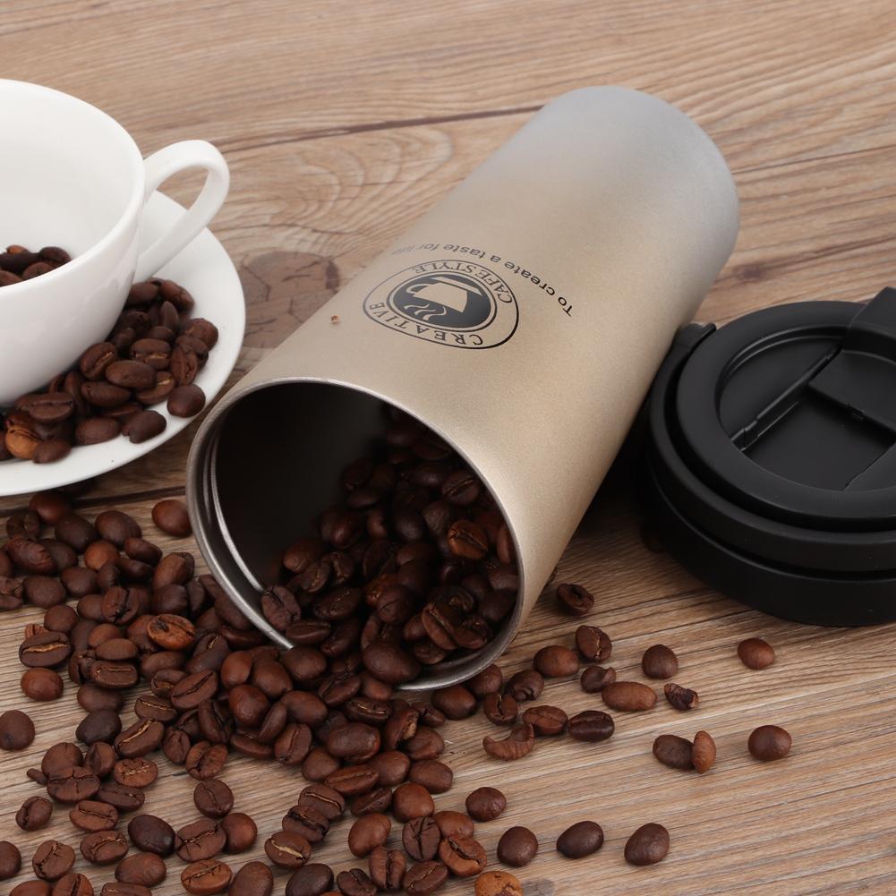 500ml Edelstahl Auto Isolierbecher Vakuumbecher Mattiert Tragbar Kaffeebecher Tasse Gold