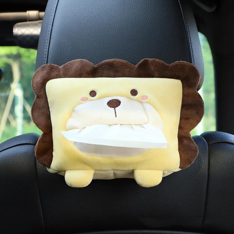Cartoon Animals Car Paper Boxes Car Tissue Box Car Inner Armrest Box Sun Visor Pumping Box Cute Creative Tissue Boxes Accessory