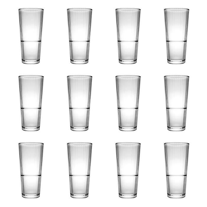 Verre à long drink - ICH-ZAPFE.DE - Grande Sunray - 295 ml - Lot de 6 - Lave-vaisselle compatible