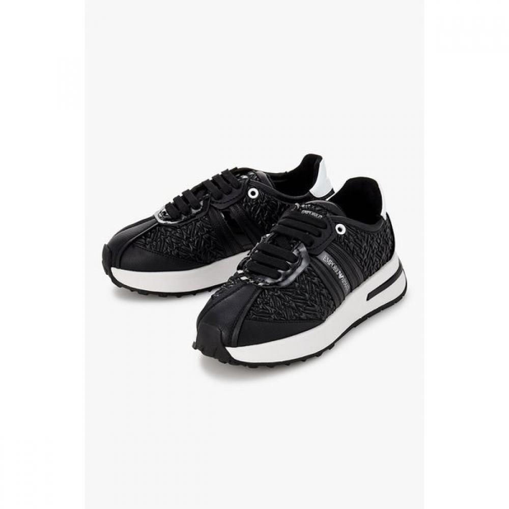 Emporio Armani Women S Eagle Pattern Leather SneakerS A525331518