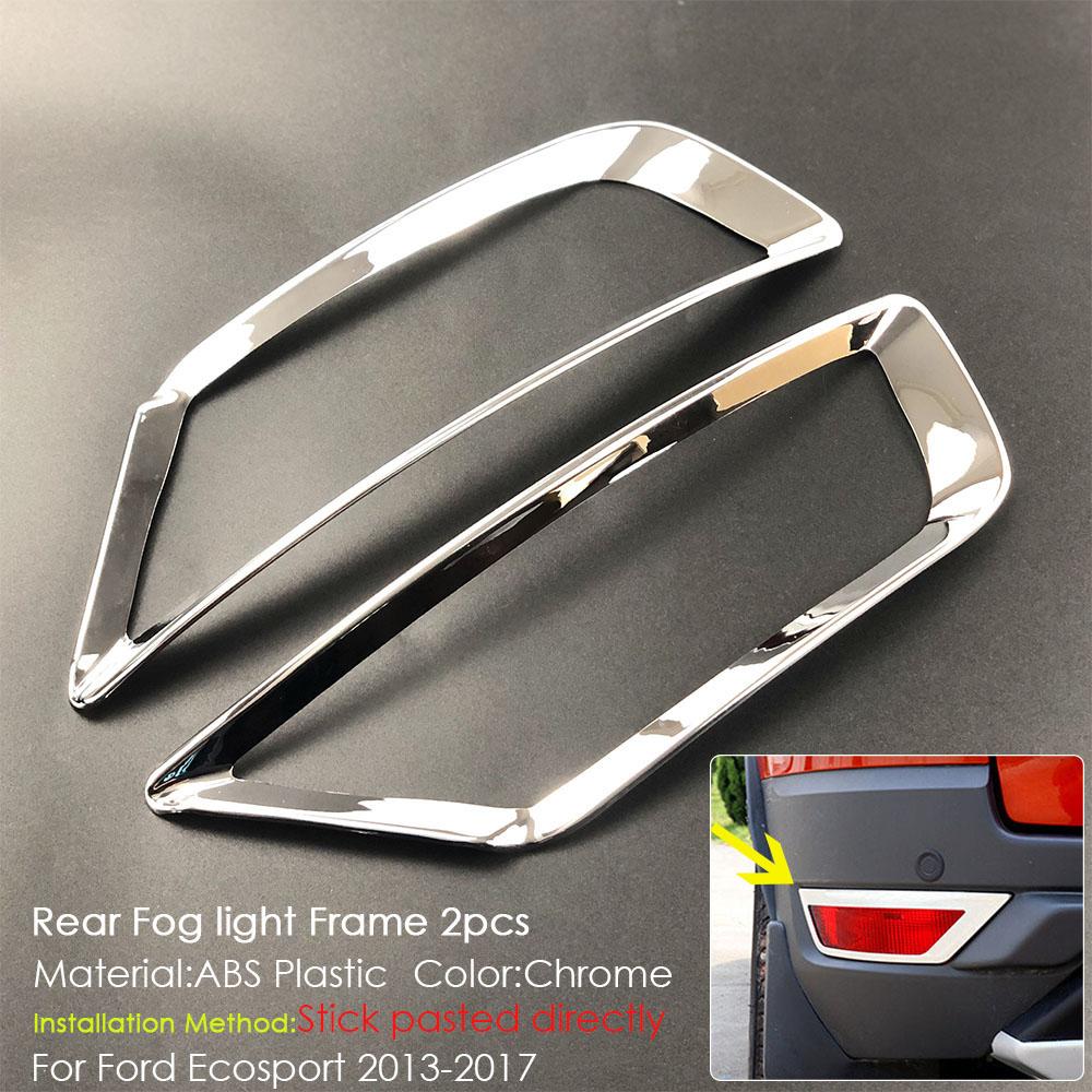 For Ford Ecosport 2013 - 2017 Car Accessories Front Rear Fog Lamp Brake Light Trim Decorative Cover Sticker ABS Plastic Chrome