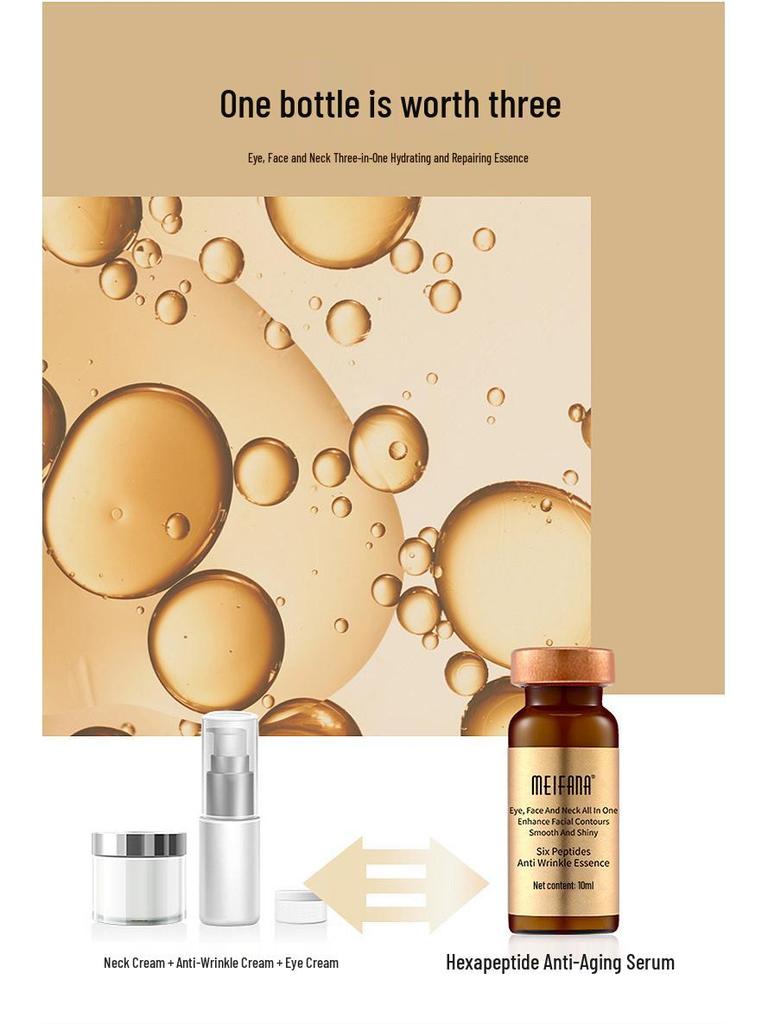 Hexapeptide Anti-Wrinkle Serum Set: Dark Circle Fading, Firming, Brightening, Hydrating Essence