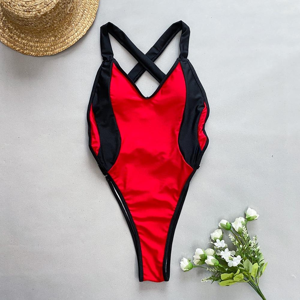 One-piece Swimwear European and American Bikini Splicing Women's Swimsuit