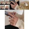 Korean Ins Style Minimalist Chain Design S925 Silver Geometric Ring For Women