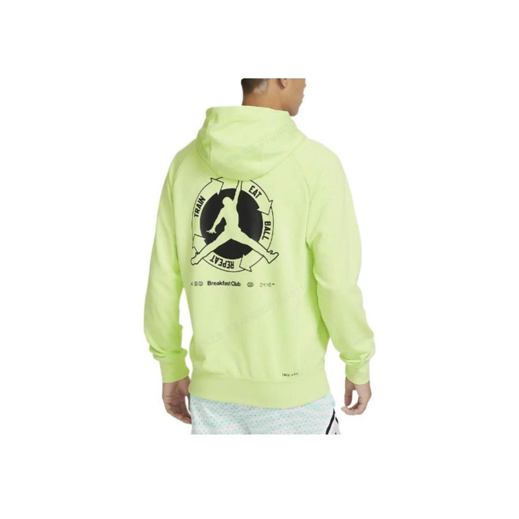Jordan Solid Color Hoodie with Logo Print & Drawstring Men Tops Light-Lemon DV1291-383
