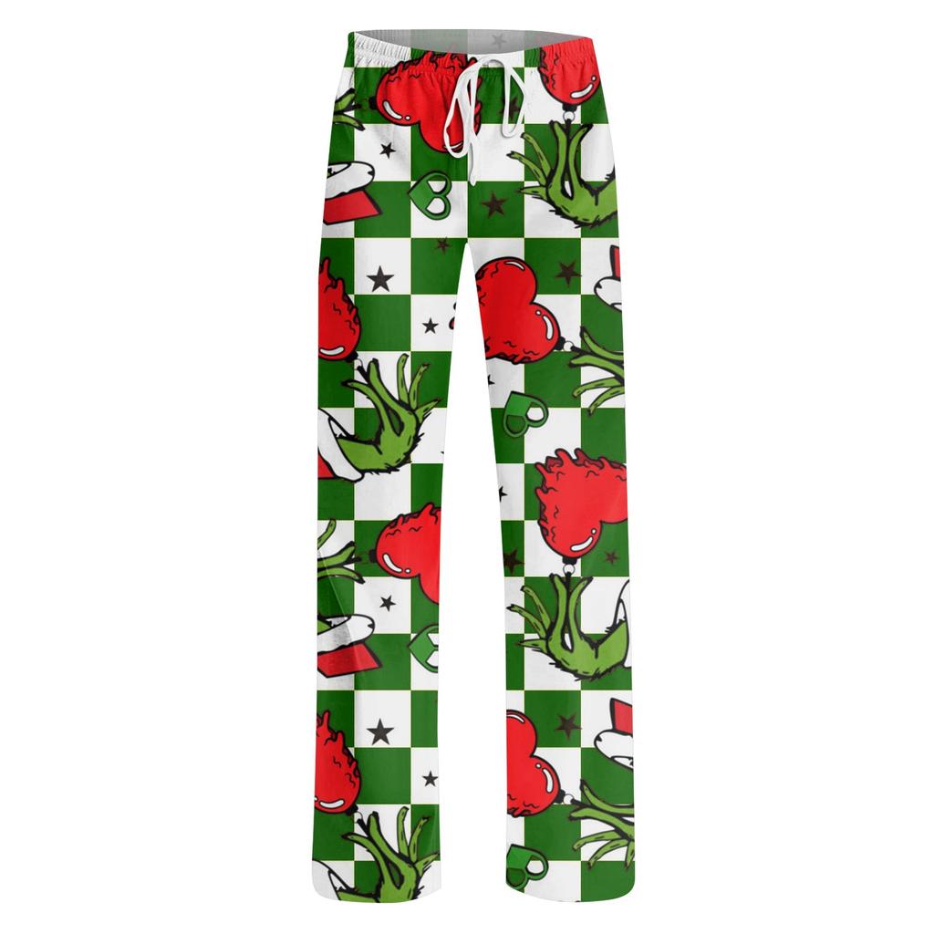 Womens Pajama Pants Sleepwear Casual Drawstring Elastic Waist Pants Comfy Straight Yoga Loose Trousers