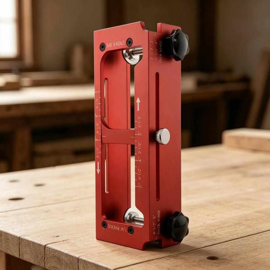 Adjustable Mortise Jig Aluminum Alloy Hinge Routing with Router Bit Precision Door