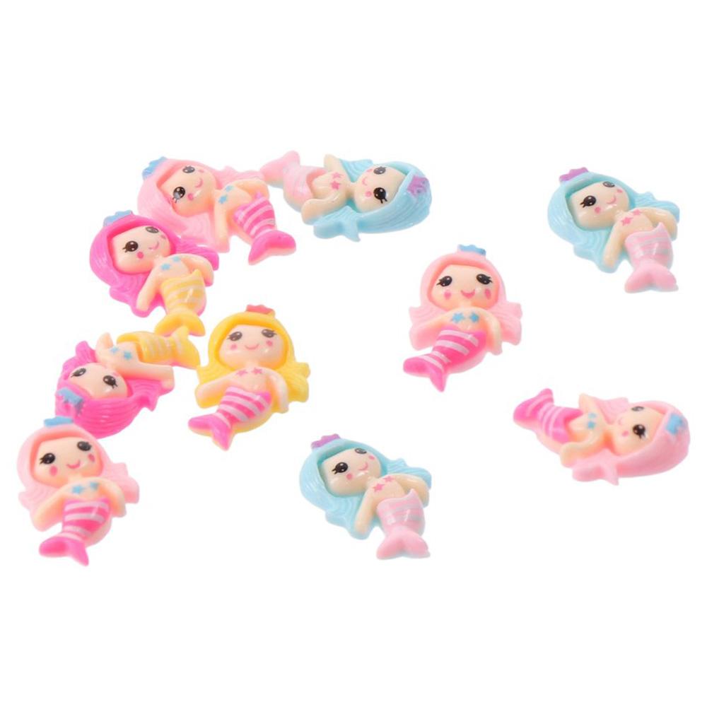60pcs Mermaid Mermaid Charms 16*25*5mm Resin Resin Mermaid Slime Charms Mixed Colors Scrapbooking Embellishments for DIY Crafts белый